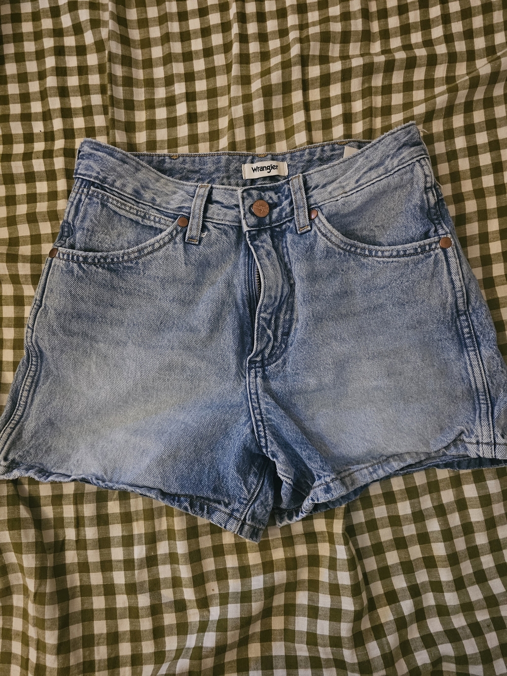 Wrangler Faded Light Blue Denim Shorts